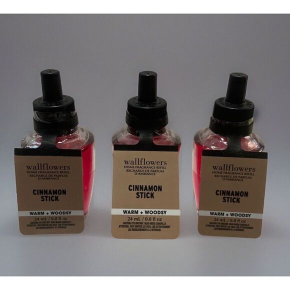 Bath & Body Works‎ Cinnamon Stick Warm Woodsy - 3 Wallflower Plug In Refills - Picture 2 of 9